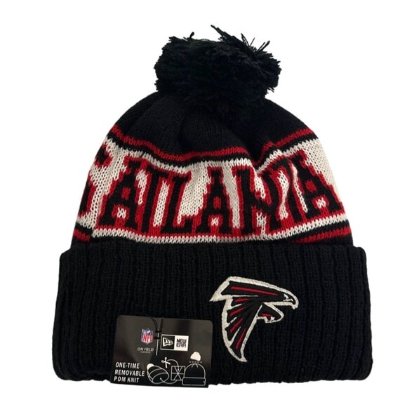 New Era NFL Atlanta Falcons On Field Removeable Pom Beanie Football Athleisure - Picture 1 of 8
